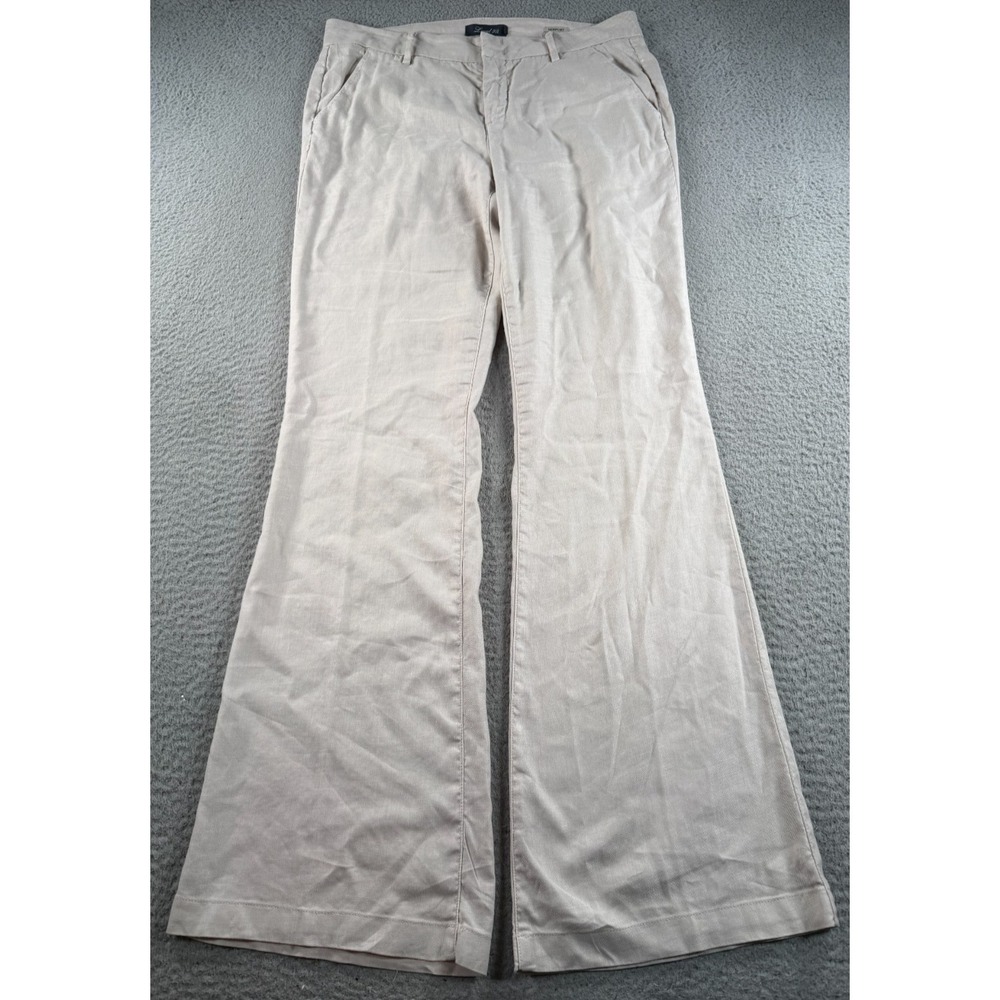 Level 99 Newport Wide Leg Pants Beige Womens 30 (32x33) Linen Tencel Blend